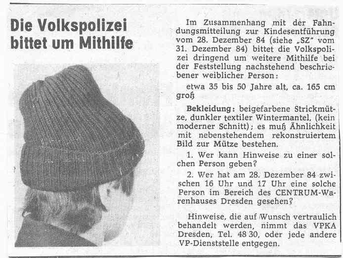 Sächsische Zeitung 08.01.1985